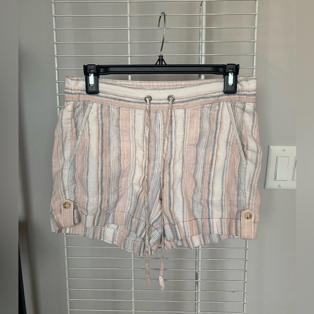 Calvin Klein Pink Pin Striped Shorts